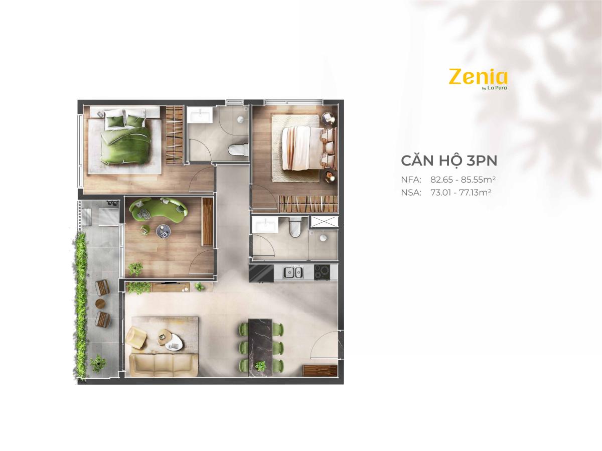 Layout căn hộ A&T Saigon Riverside